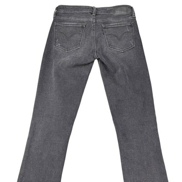 Levi's 711 Skinny Distressed Jeans Size 24 Bandit Black - Picture 7 of 8